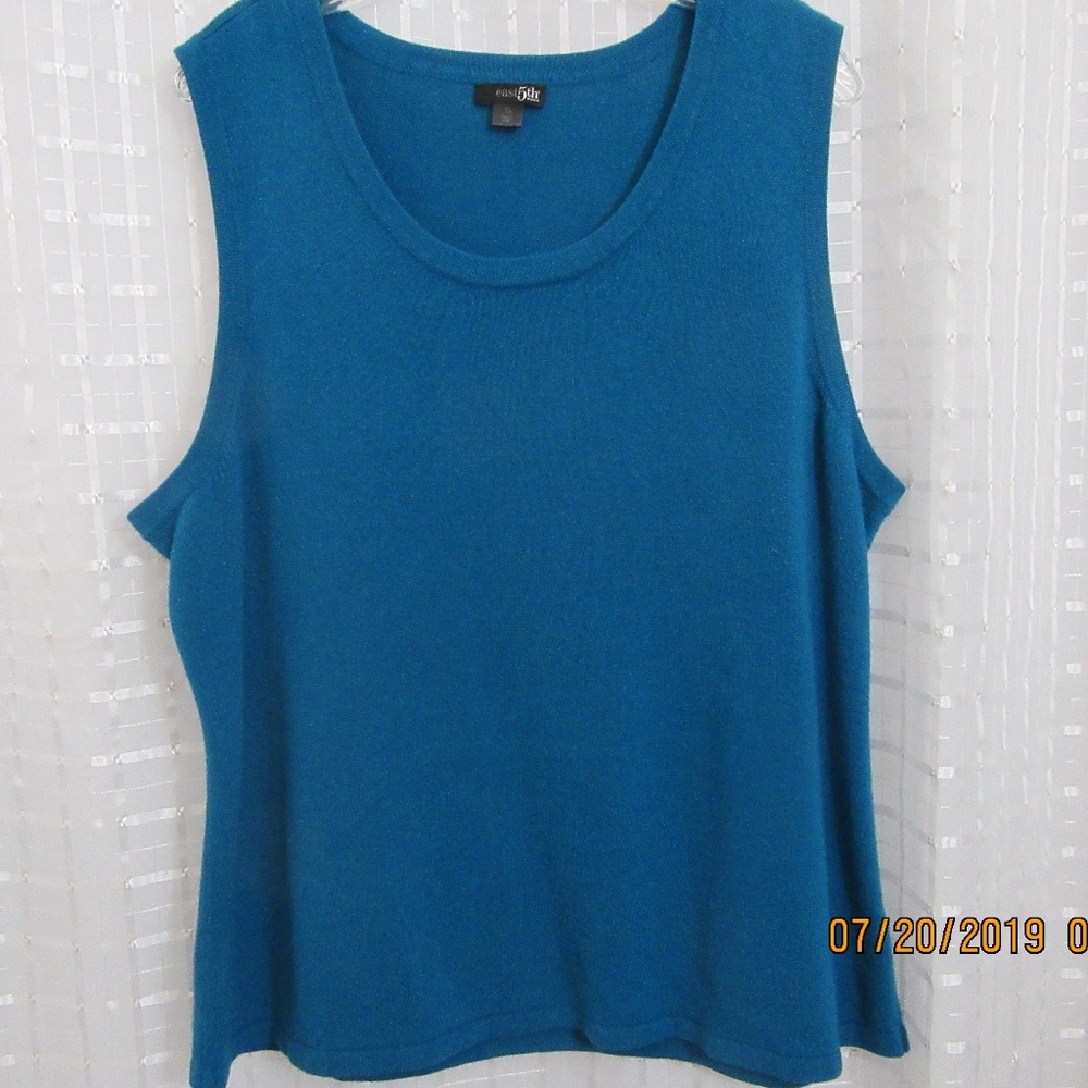 East 5th Sweater Tank Aqua Blue 2X